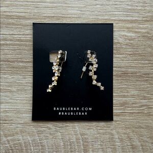 BaubleBar Farah Gold and Clear Crystal Ear Crawlers